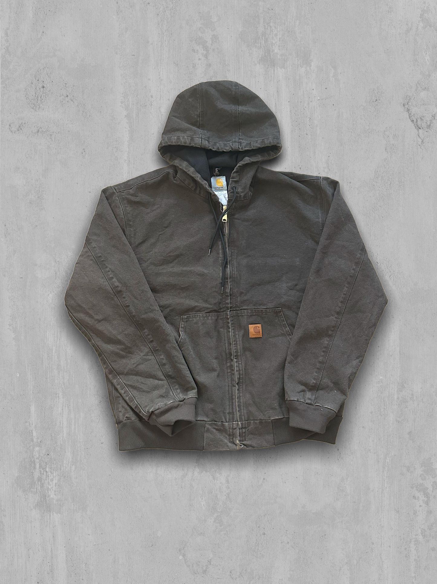 Brown Carhartt Hooded Jacket Large