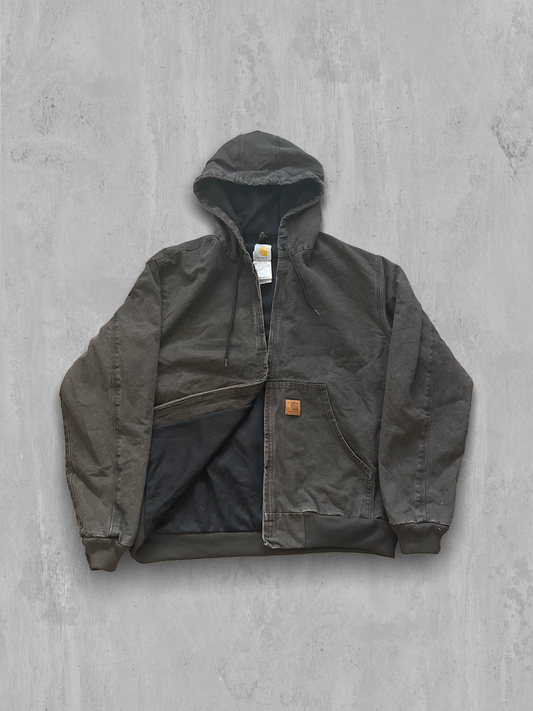 Brown Carhartt Hooded Jacket Large